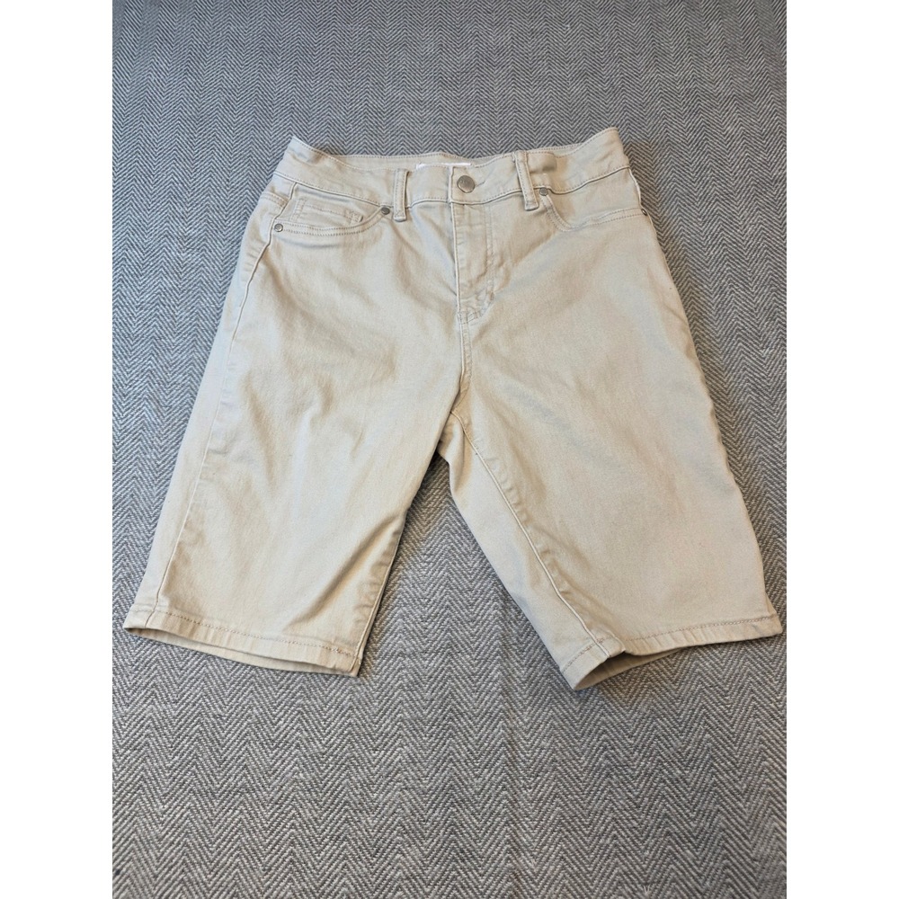 D.Jeans Bermuda Shorts Women's 6 Tan Stretch Denim Regular Fit Casual Mid Rise